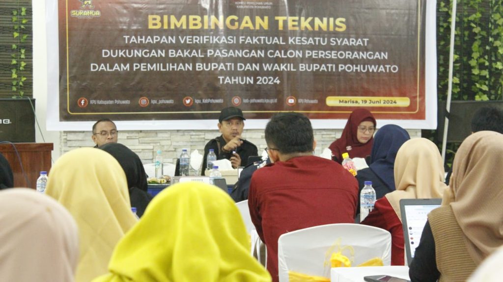 Gelar Bimtek, KPU Pohuwato Verifikasi Faktual Bapaslon Perseorangan