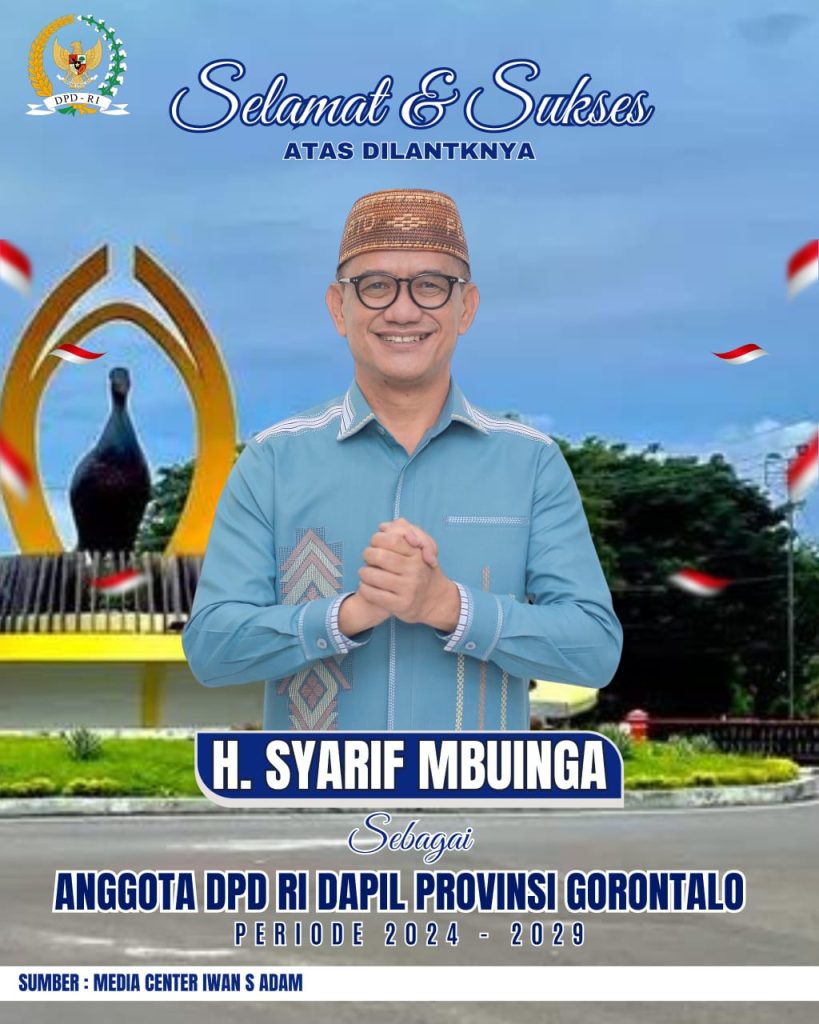 Syarif Mbuinga Sampaikan Syukur dan Terima Kasih Usai Dilantik sebagai Senator DPD RI Gorontalo