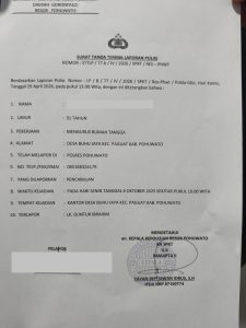 Dugaan Perilaku Tak Pantas, Kades di Paguat Resmi Dilaporkan ke Polres Pohuwato