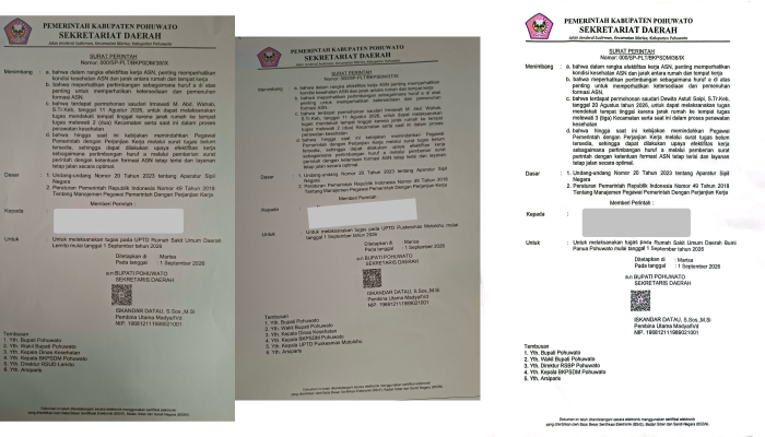 Pemda Pohuwato Klarifikasi Surat PPPK Bernomor “000”: Bukan Mutasi Permanen, Hanya Pertukaran Tempat Tugas