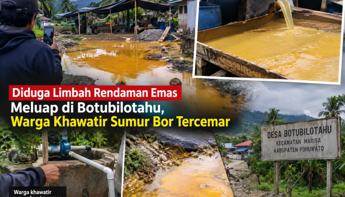 Diduga Limbah Rendaman Emas Meluap di Botubilotahu, Warga Khawatir Sumur Bor Tercemar