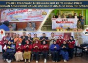Menyebar Manfaat di HUT ke-75 Humas Polri, Polres Pohuwato Donor Darah dan Salurkan Sembako untuk Panti