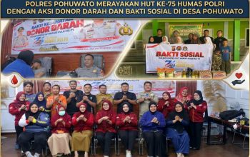Menyebar Manfaat di HUT ke-75 Humas Polri, Polres Pohuwato Donor Darah dan Salurkan Sembako untuk Panti